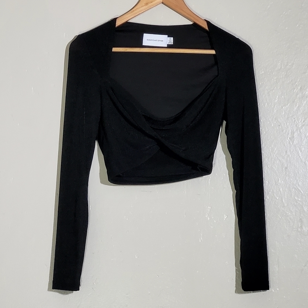 Significant Other Black Crop Top